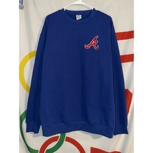 Epic Sports Atlanta Braves Crewneck Sweatshirt Adult XL Blue Baseball